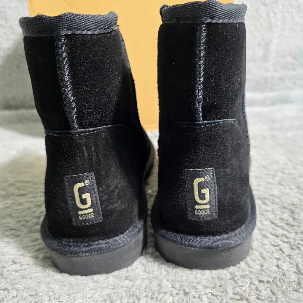 GOOCE Black Suede Sheepskin Short Classic Winter Boots Women's EU‎ 40 US 9 NEW